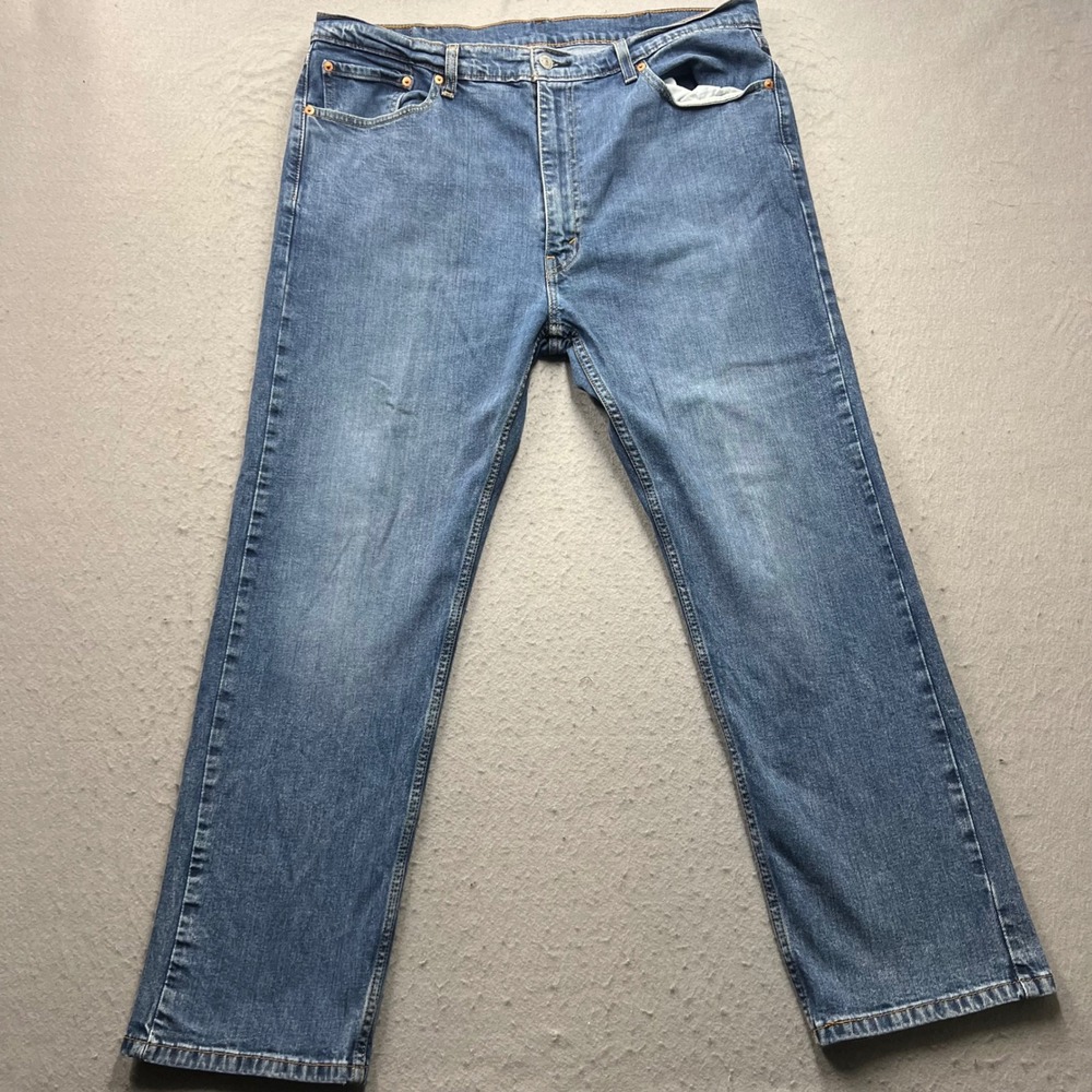 Levis 505 Regular‎ Fit Straight Leg Jeans Mens 40x30 Medium Wash Blue Denim